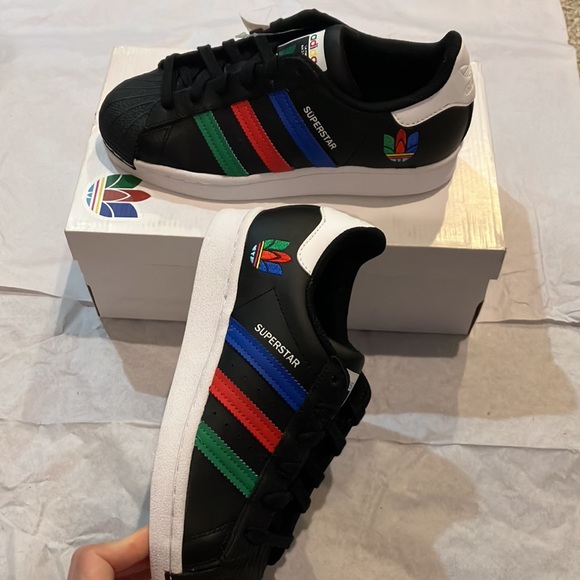 adidas Superstar J 'Colorful Stripes - Core Black' FW5235 - Picture 11 of 15